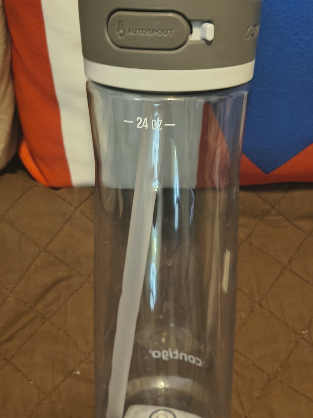 Contigo 24 oz Gray/White Autospout Water Bottle